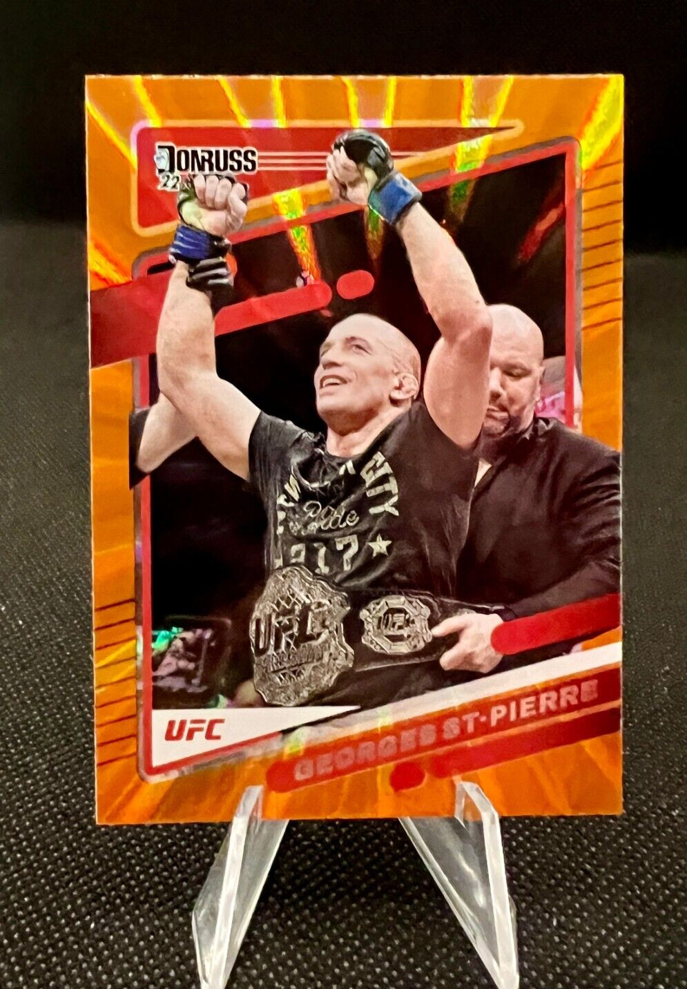 GSP GEORGES ST-PIERRE Holo Orange Laser 2022 UFC Panini Donruss  #169