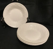 Spode Bone China  SAVOY WHITE (no trim) Cabbage Leaf Fruit Bowls Set(s) of 4