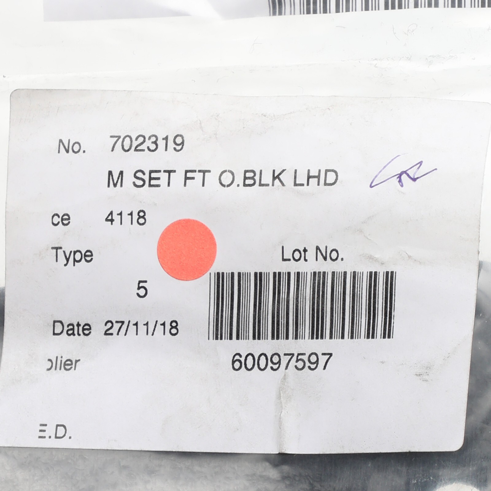 GENUINE ASTON MARTIN MAT SET FRONT FLOOR BLACK LHD OEM NEW 702319