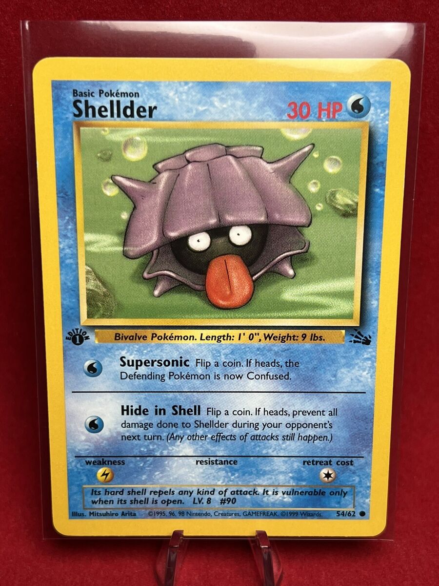 Vintage Common 1st Edition Shellder Fossil Pokemon Card 