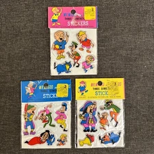 LOT OF 3 1979 VINTAGE SEALED MR. MAGOO.. THREE DIMENSIONAL PUFFY STICKERS