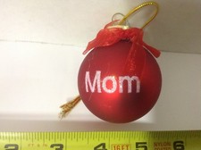 Mom Red round Christmas Tree Ornament by school designs NEW. FREE SHIPPING