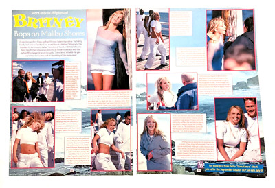 BRITNEY SPEARS / 1990'S BOPS ON MALIBU SHORES 2 PAGE MAGAZINE ARTICLE / PINUP
