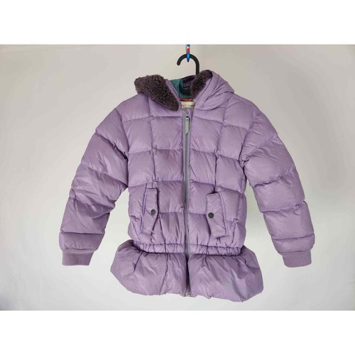 (V) Hanna Anderson youth puffy jacket winter hoodie snow purple sz 130 - Picture 2 of 10