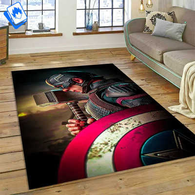Tappeto Supereroi 120x160cm Captain America Avangers Endgame Marvel Dc Comics
