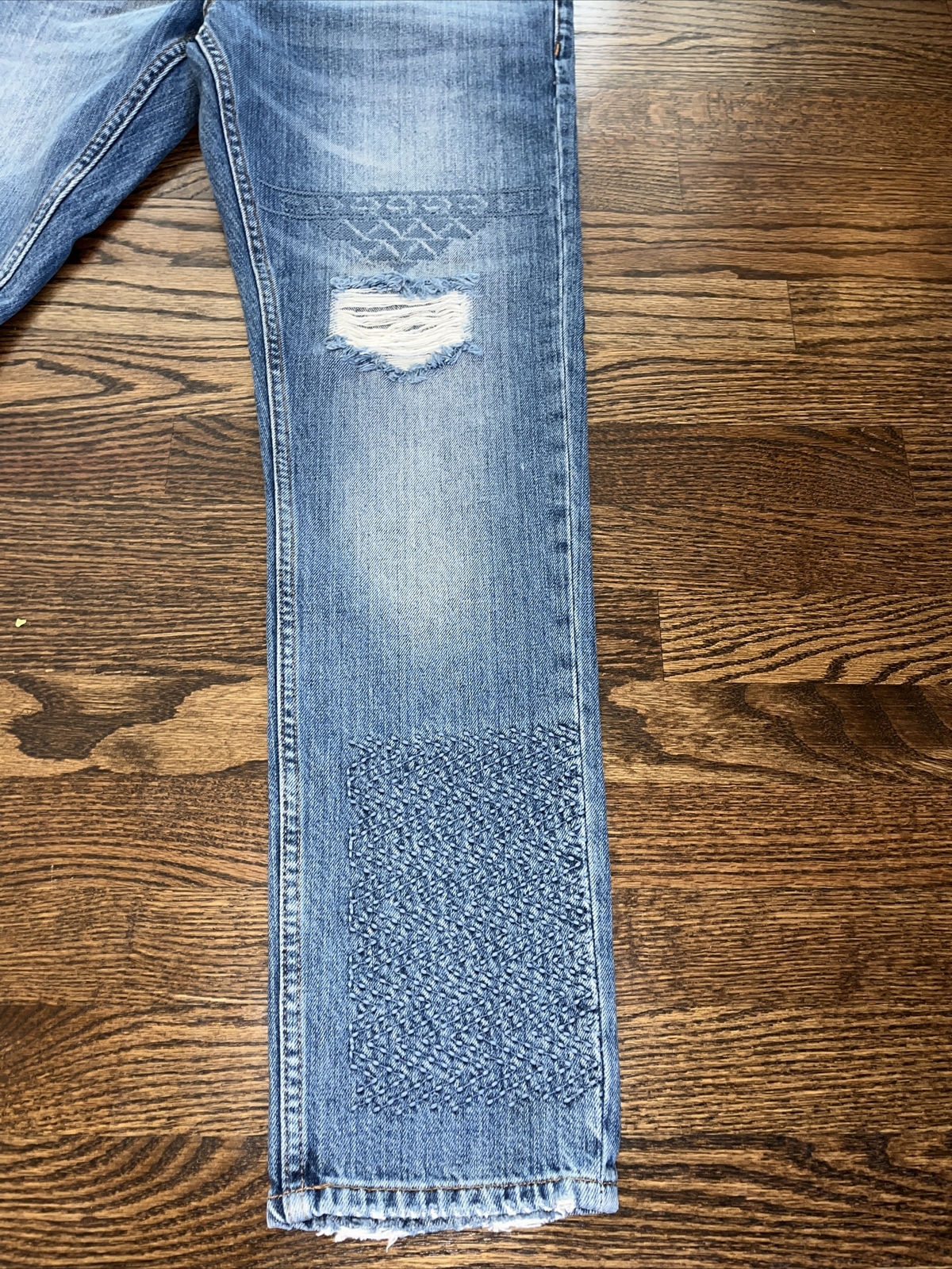 ASOS Womens Denim Jeans 31 X 29 Emboidery Destressed New - View 5