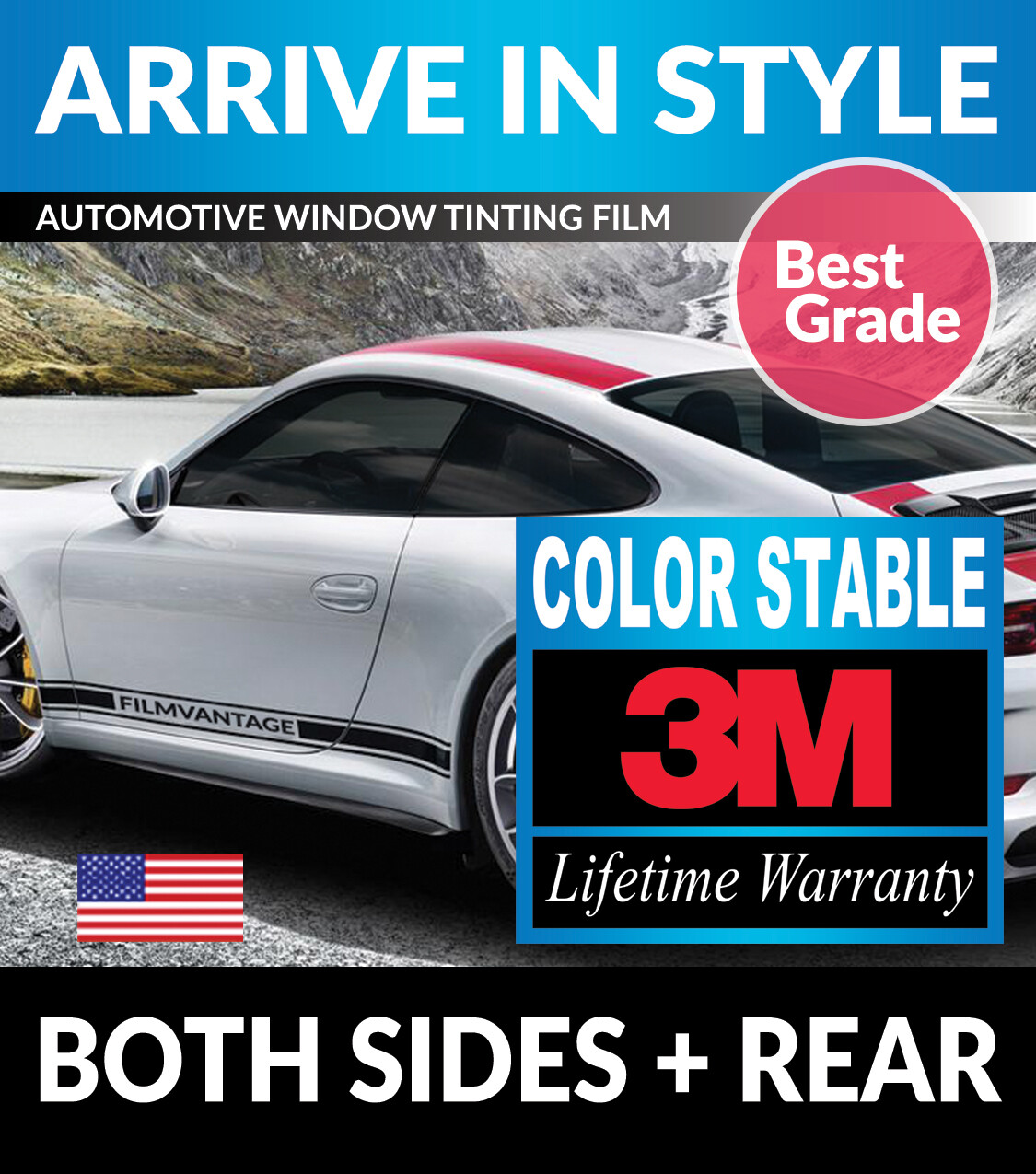 PRECUT WINDOW TINT W/ 3M COLOR STABLE FOR MASERATI GHIBLI 14-23