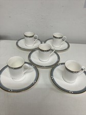 Set Of 5 Marks and Spencers Felsham Small Espresso Coffee Cups / Cans & Saucers