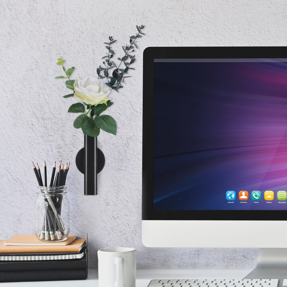 Dried Flowers Display Vase Tube Wall Mount Decorations Stand eBay