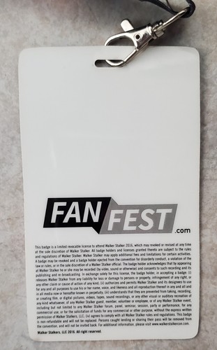 Walker Stalker Con VIP Admission Pass w/Lanyard Chicago 2016 Rosemont, IL - Picture 3 of 8
