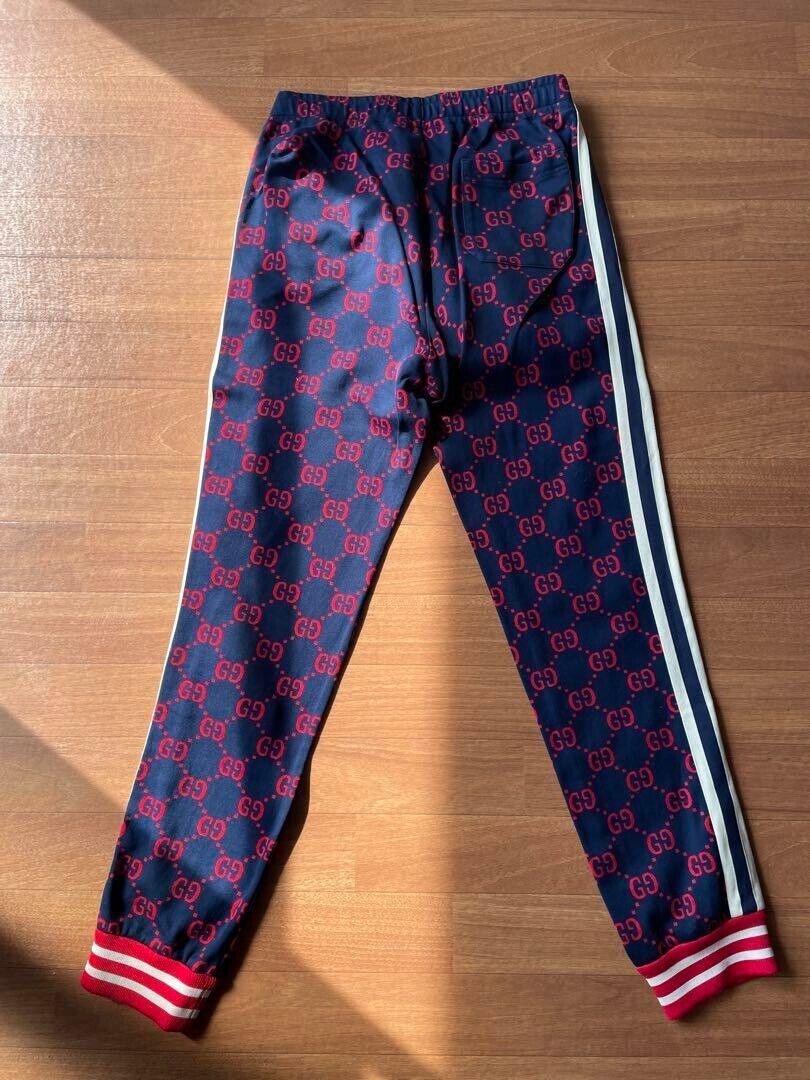 GUCCI Logo GG Jacquard Jogging Track Pants Men Size M Navy GUCCI Logo GG Jacquard Jogging Track Pants Men Size M Navy