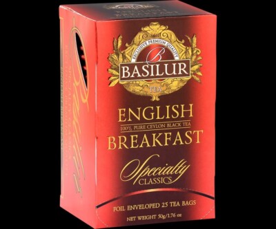 Basilur English Breakfast  Pure Ceylon Black Tea Specially Classics 25 Tea Bags