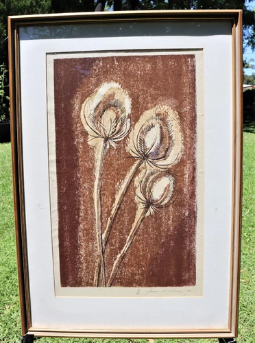 James Douglas Watson 1964 FRAMED LINO BLOCK PRINT Number 9 of 20