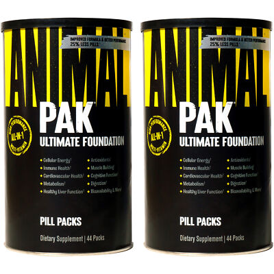 Universal Nutrition Animal Pak Dietary Supplement - 88 Packs (Two 44 Packs)