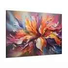 Flower Canvas Oil Painting Splash Print Colourful Wall Art Decor
