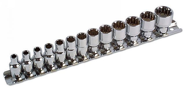 Fantastic! Hex Spline Imperial Metric Socket Set 1/4 DRIVE ON Rail