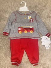 Buster Brown Vintage Baby Boy Outfit Size 3-6 Months Fire Truck NWT