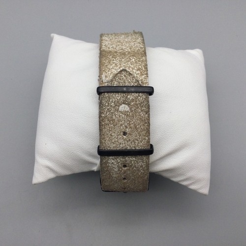 Komono Watch Unisex 46mm Black Silver Tone Dial Glitter Leather Band New Battery - 第 6/16 張圖片