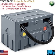 Tecspace Grey Portable 52 Gallon Diesel Tank With 12v Dc Electric Transfer Pump