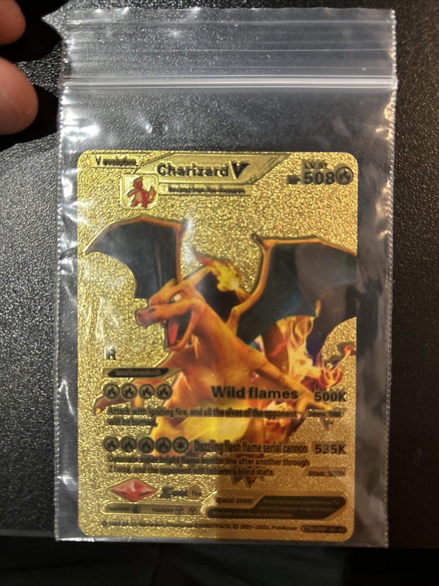 Mint Condition Pokémon Gold Foil Charizard V | eBay