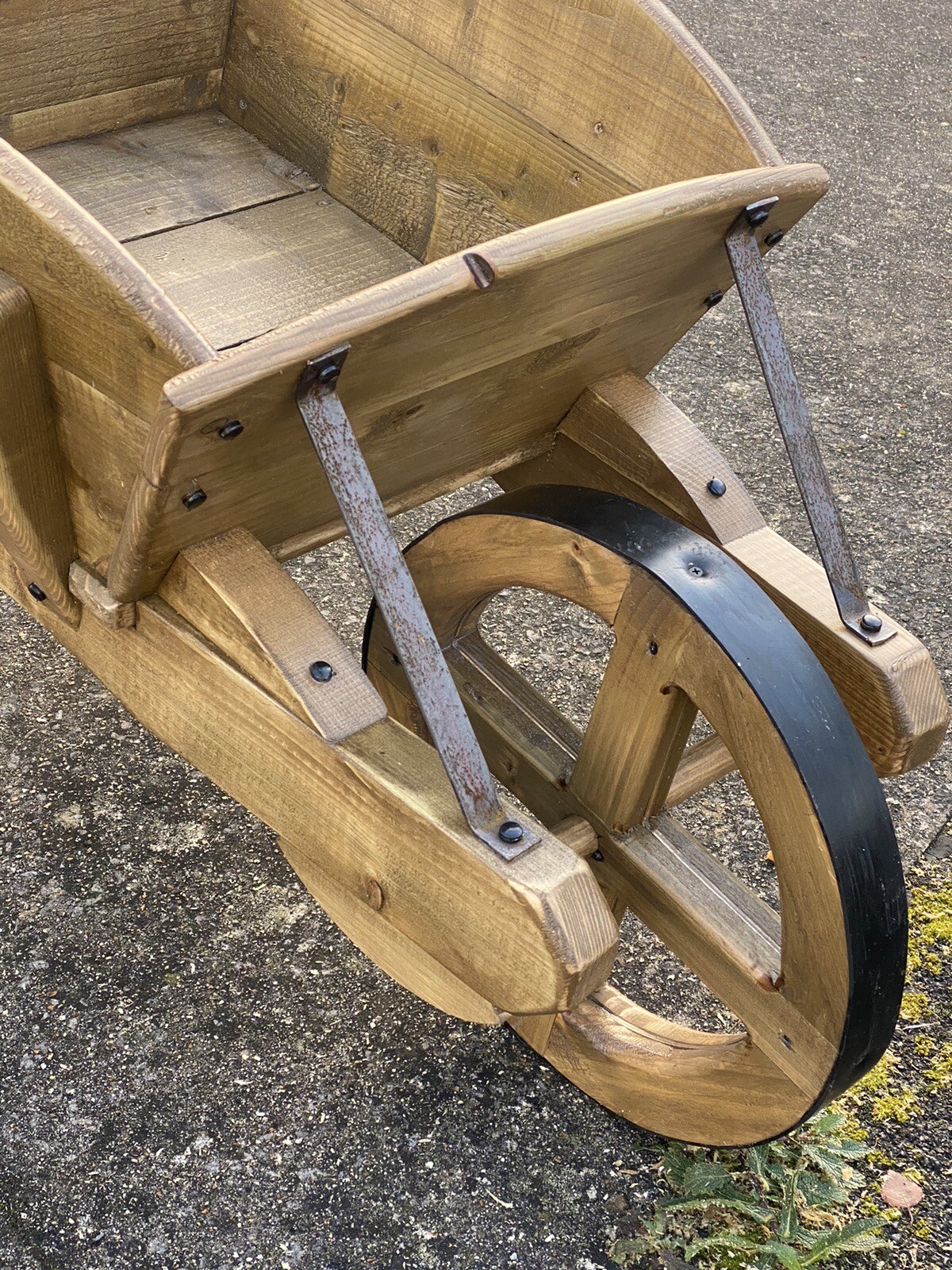 Vintage Wooden Wheelbarrow eBay