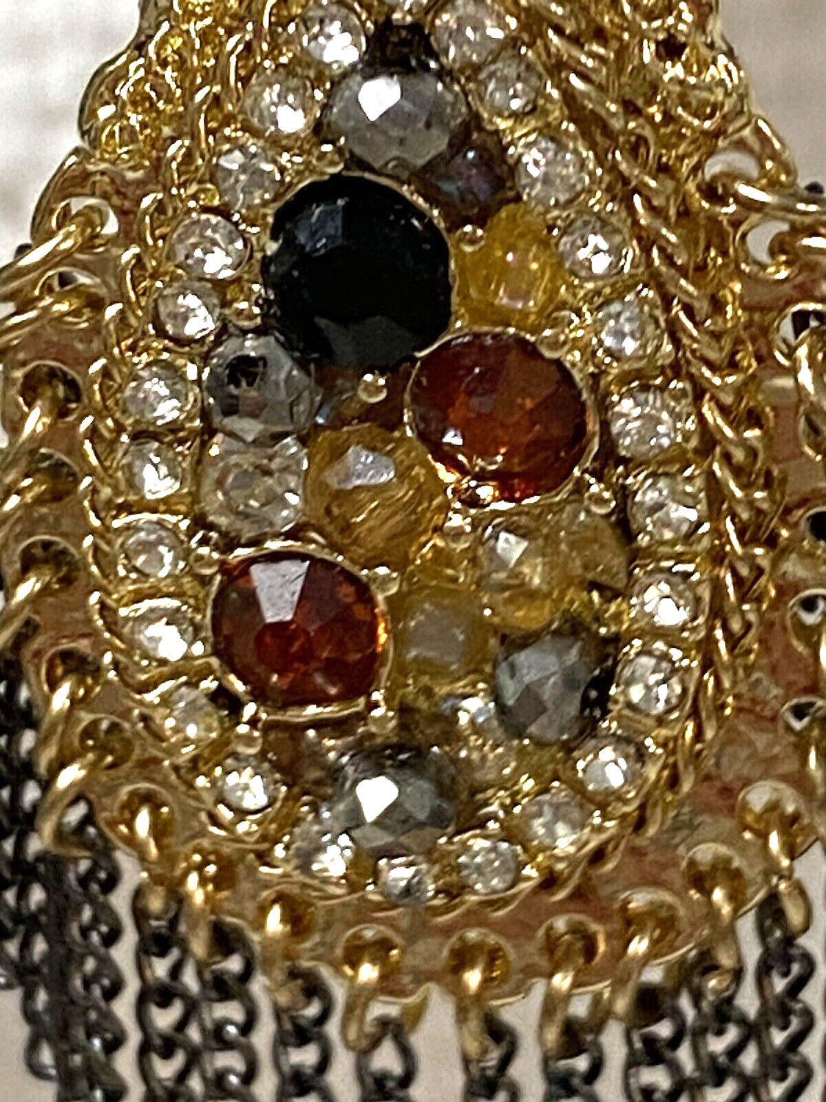 Multi Colored Stone Gold Tone Dangle/Drop Earrings - image 17