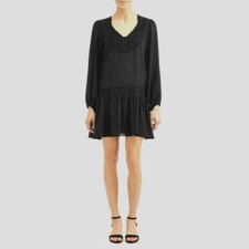 Textile Women's Jordan Bibbed Boho Dress, Black, Medium