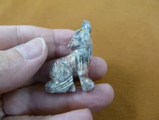 (Y-COY-20) little white red COYOTE wolf wild dog figurine SOAPSTONE stone PERU