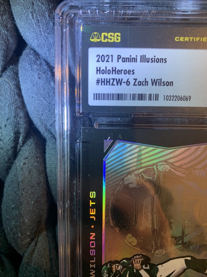 Zach Wilson RC 2021 Panini Illusions HoloHeroes #HHZW-6 CSG 9 Pop 2 Graded Slab - Image 4 of 4