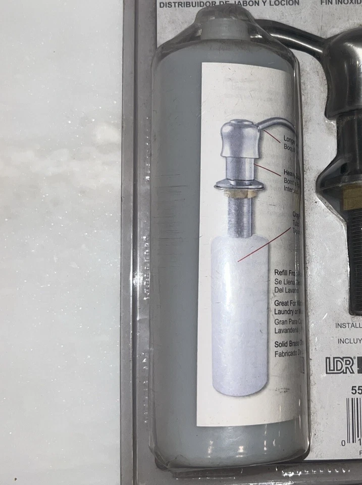 Soap Lotion Dispenser Stainless Steel LDR Solid Brass, Fits Granite, Cast Iron - Image 4 of 4