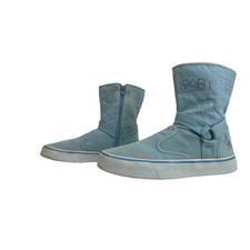 Stivali da ginnastica BABY CHAM donna taglia UK 4 EU 37 blu bikers stivali tessuto