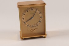 Imhof Schweiz Tischuhr Swiss Reisewecker DEFEKT Messing vergoldet