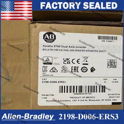New Sealed AB 2198-D006-ERS3 Kinetix 5700 Dual Axis Inverter 2198D006ERS3