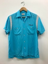 Vintage Bowling Shirt, Rayon, Olympian "300" Turquoise Men's, N-5