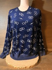 Harry Potter Wizarding World Pajama Top Sleepwear Womens Size Medium VELVET BLUE