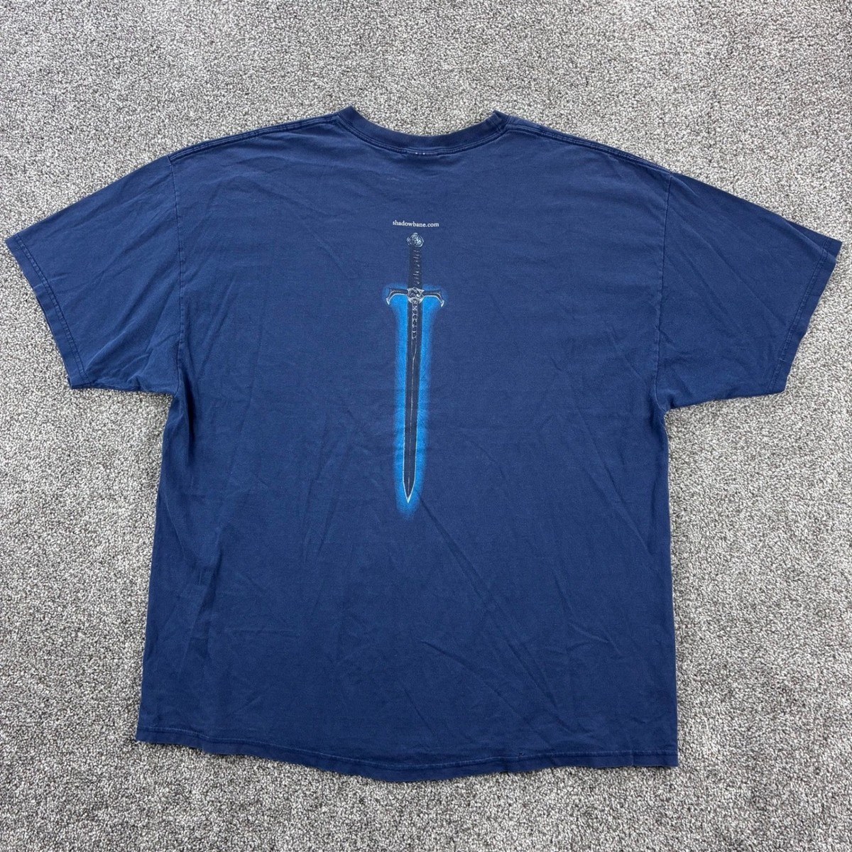 Vintage Y2K Shadowbane Shirt Mens 2XL Navy Blue Sword Video Game MMORPG Ubisoft View 4