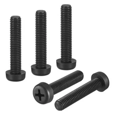 M3-0.5x15 Pan Head Machine Screws -100pcs -Nylon - Black