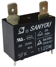 SANYOU RELAY SFK-112DM-GW 20A 4 PIN 2 TERMINAL