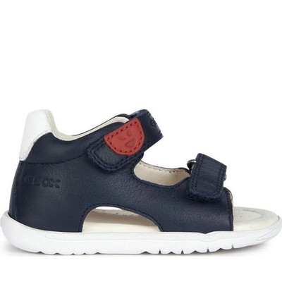 Geox Macchia Boys' Blue Leather Sandals Casual Fashion B254VB08554C4002