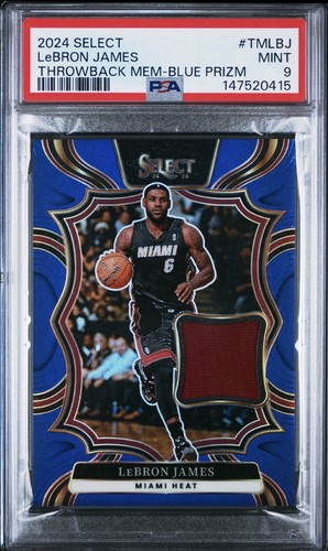 2024 Panini Select LeBron James Throwback Game-Worn Patch Blue /75 PSA 9