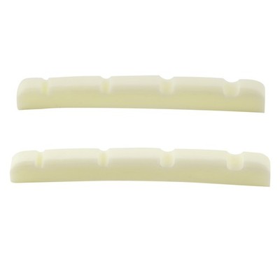 Musiclily Pro 2Pcs 41.91mm Slotted Bone Nut Curved For Fender Precision Bass PB