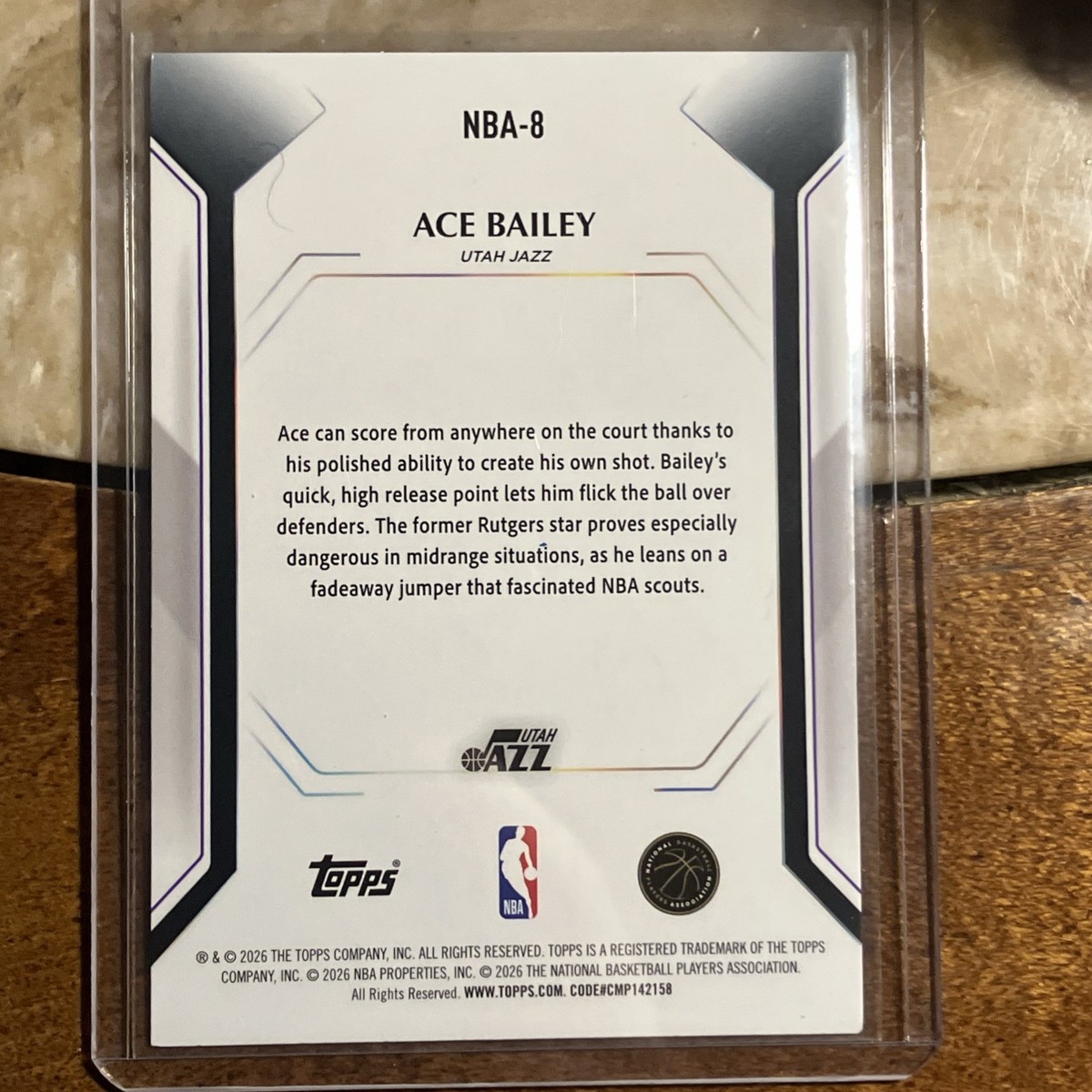 2026 Topps Collector Kit Ace Bailey Wave Parallel Rookie RC #NBA-8