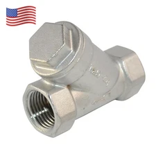 1/2" 1/2 in NPT Female Y Strainer Mesh Filter Swing check Valve Stainless Steel