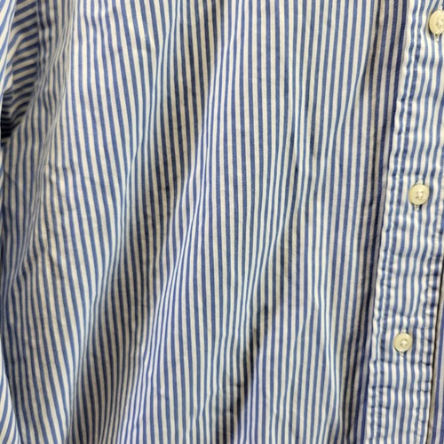 Ralph Lauren Yarmouth Button Shirt Mens 16.5 34 Blue Striped Flesh Pony Oxford - Picture 5 of 18