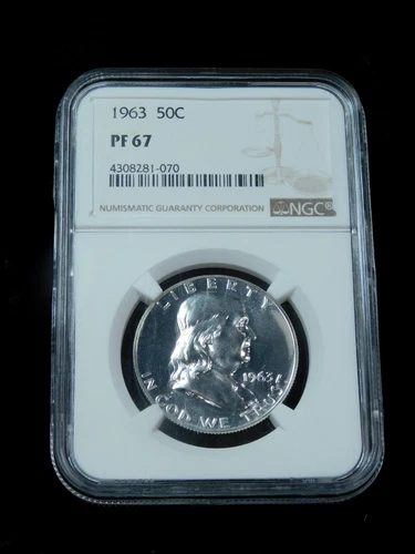1963 50c Proof Franklin Silver Half Dollar - NGC PF67