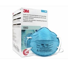 3M 1860 Health Care Particulate Respirator and Surgical Mask, N95, Case Of 120