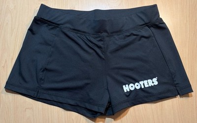 HOOTERS Wings Authentic Uniform Shorts Medium  NEW Restaurant Polyester Spandex