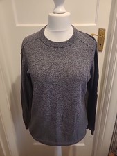 Mens Primark Large Black Grey Fleck Long Sleeve Jumper