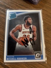 Signed On Card 2018-19 Optic Mitchell Robinson Rated Rookie 163 Knicks. rookie card picture