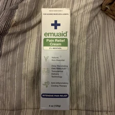 Emuaid Pain Relief Cream 2% Menthol For Aching Muscles/Joints/4oz Exp-02/26 NEW!